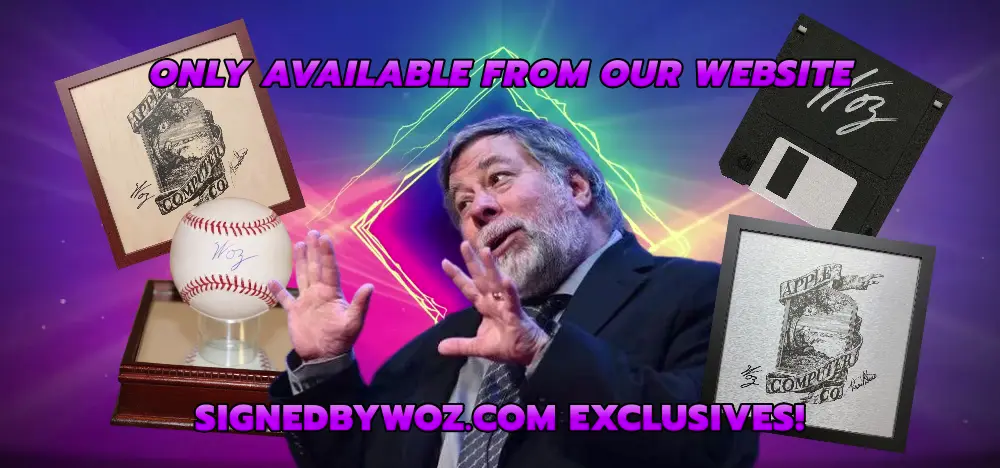 Signed retro Apple collectibles exclusive to SignedbyWoz