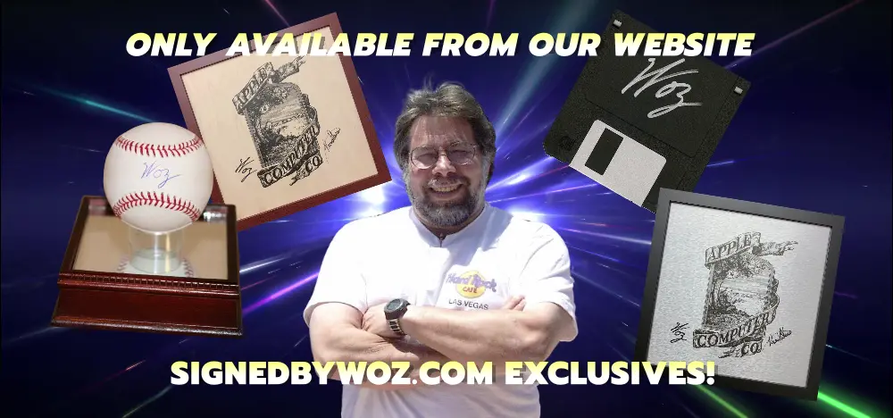 Signed retro Apple collectibles exclusive to SignedbyWoz