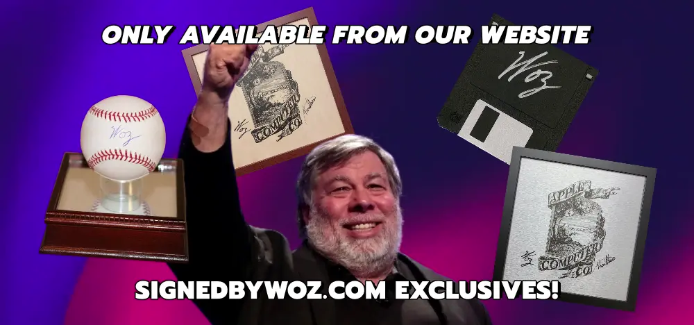 Signed retro Apple collectibles exclusive to SignedbyWoz