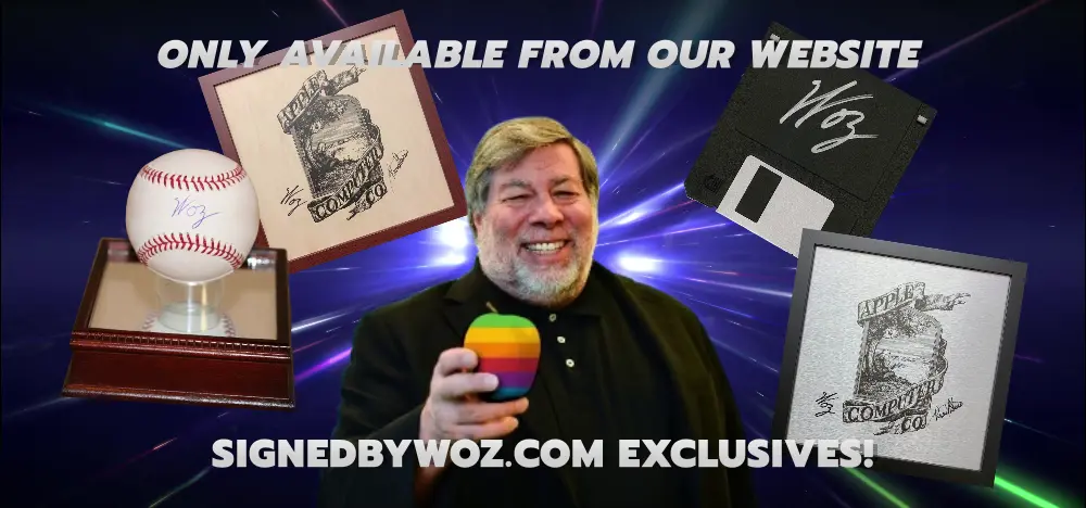 Signed retro Apple collectibles exclusive to SignedbyWoz