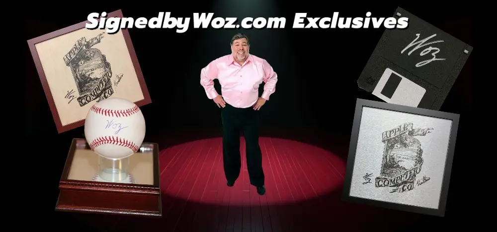 Signed retro Apple collectibles exclusive to SignedbyWoz