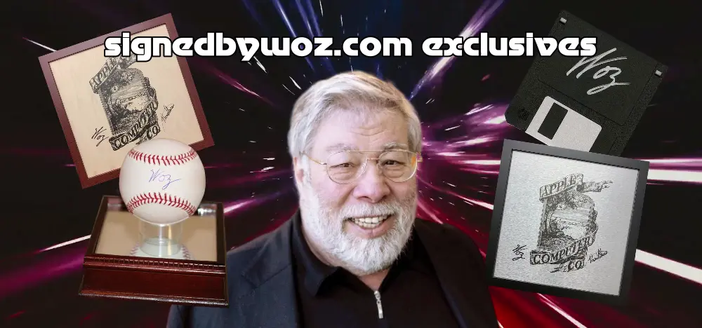 Signed retro Apple collectibles exclusive to SignedbyWoz