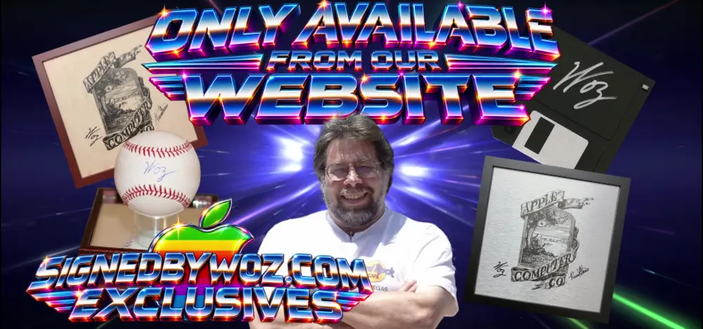 Signed retro Apple collectibles exclusive to SignedbyWoz