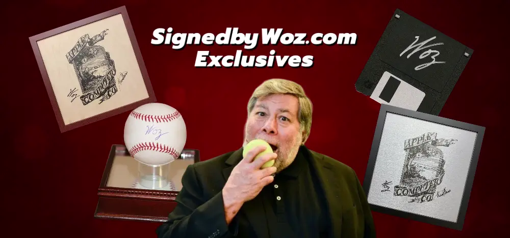 Signed retro Apple collectibles exclusive to SignedbyWoz